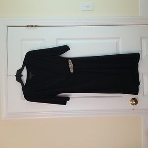 Sz 10 Black Faux Wrap Dress